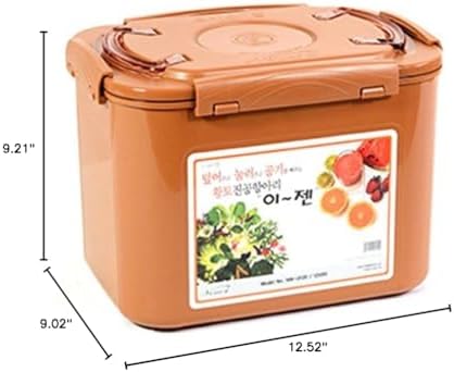 Premium Kimchi, Sauerkraut Container Probiotic Fermentation with Inner Vacuum Lid (Earthenware Brown, 0.45 gal/ 1.7L)