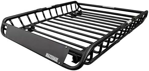 MaxxHaul Steel Roof Rack Cargo Basket, 46" x 36" x 4.5" Roof Top Carrier, Universal Fit for Cars, SUVs, Vans, and RVs, 150 lb Capacity, Weather-Resistant Easy-Install Cargo Storage (70115)