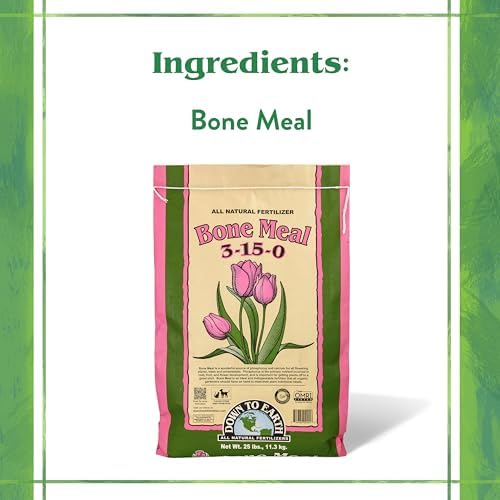 Down To Earth All Natural Fertilizers Organic Bone Meal - 3-15-0, 25 lb | High Phosphorus Plant Food for Buds, Bulbs, Blooms, Flowers, Onions, Garlic