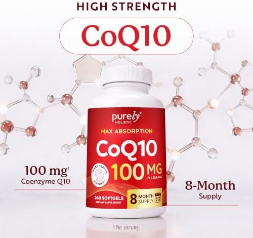 CoQ10 100mg Softgels, Heart Health Support, 8 Month Supply, High Absorption | Coenzyme Q10 for Energy Levels & Vitality Support, Co Q 10 Supplement