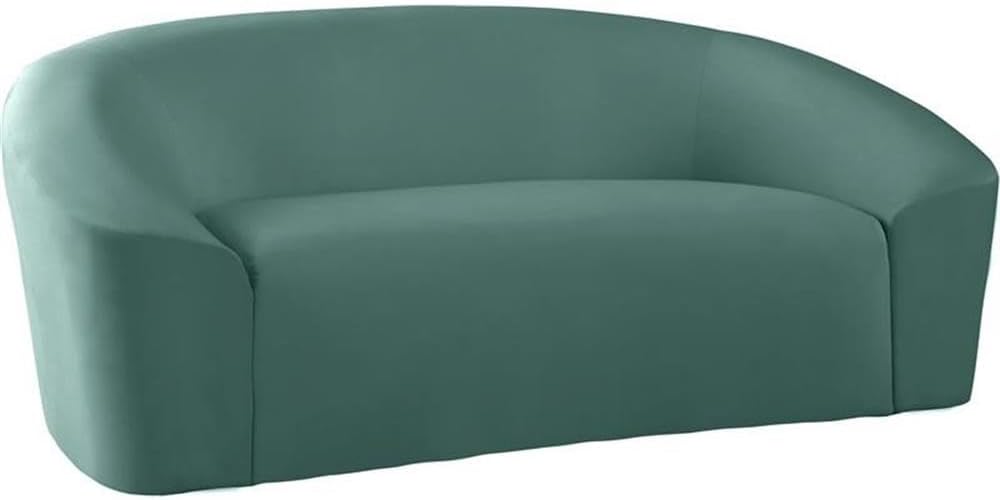 Meridian Furniture 610Black-L Riley Collection Modern | Contemporary Velvet Upholstered Loveseat with Rounded Contemporary Design, Black