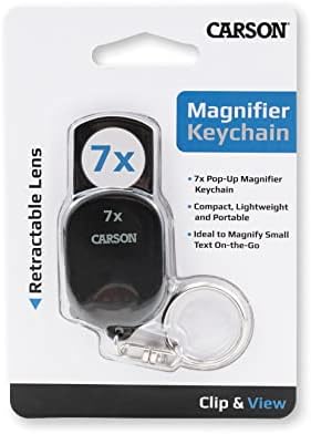 Carson Clip and View Pop-Up Retractable 7X Aspheric Keychain Magnifier (GN-70)