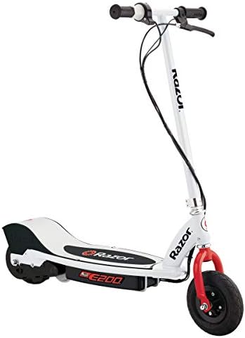 Razor E200 Electric Scooter for Kids Ages 13+ - 8" Pneumatic Tires, 200-Watt Motor, Up to 12 mph and 40 min of Ride Time, for Riders up to 154 lbs