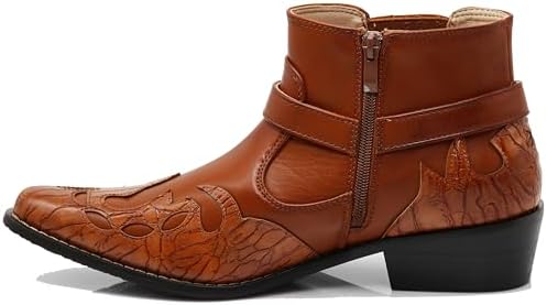 Enzo Romeo WT11 Men's Western Cowboy Motorcycle Ankle Boots