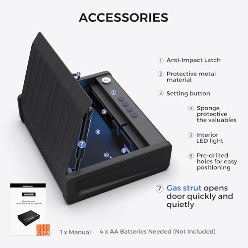 awesafe Biometric Gun Safe for Pistol, 3 Ways Quick Access with Fingerprint Digital PIN Key