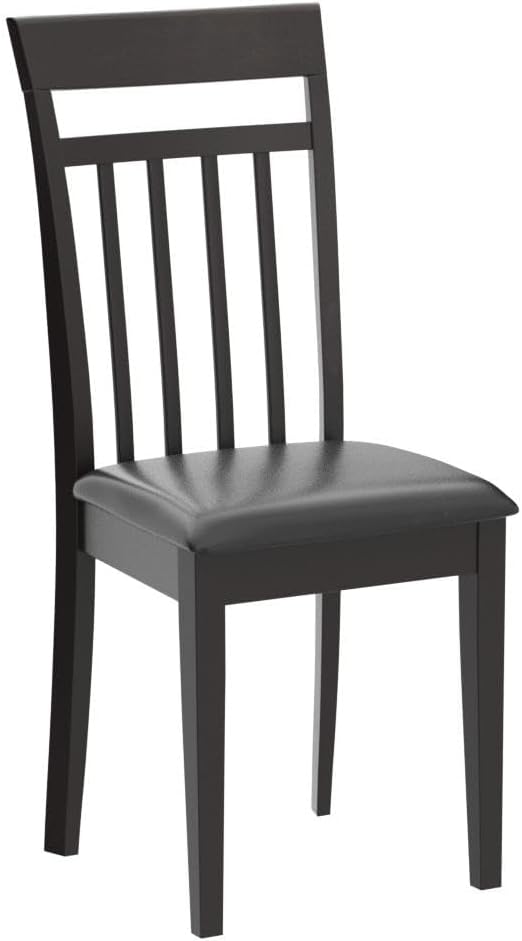 East West Furniture CAC-MAH-LC Capri Kitchen Dining Chairs - Faux Leather Upholstered Solid Wood Chairs, Set of 2, Mahogany