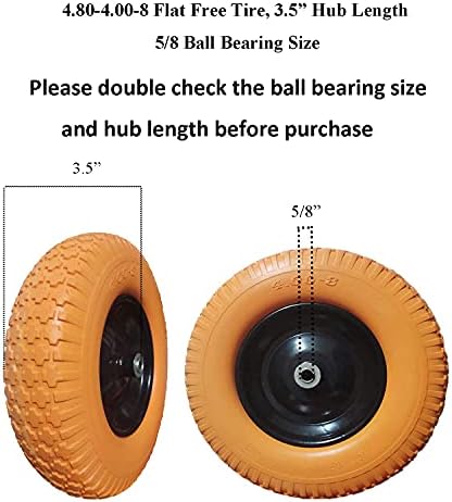 Wheelbarrow Tires 4.80/4.00-8 with 3/4 & 5/8 Bearings