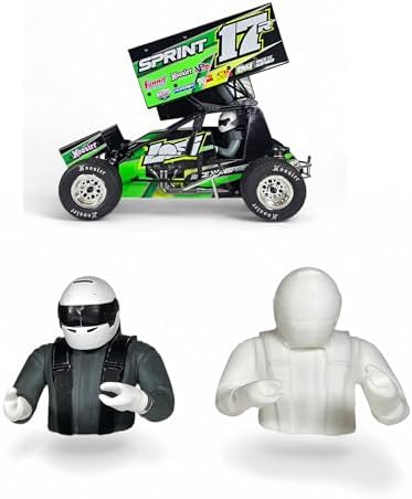 Lightweight Driver – Compatible with Losi 22S Sprint 1/10 Scale RC Sprint Car – 3D Printed, Paintable, 1 oz Performance Upgrade, Driver Only