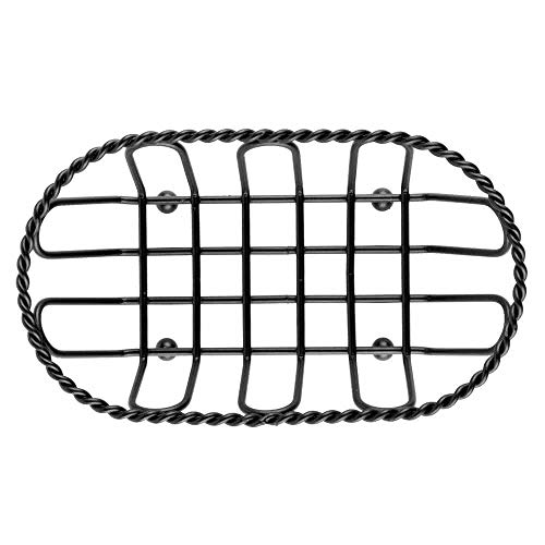 G.E.T. 4-33453 Black Oblong Braided Rim Metal Wire Basket Iron Powder Coated Wire Baskets Collection, Oval shape | Dishwasher safe, Braided design