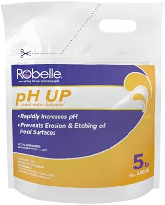 Robelle 5-Pounds Premium pH Up for Swimming Pools | 100% Sodium Carbonate, Raises pH, pH Increaser, Easy To Use, Works Fast