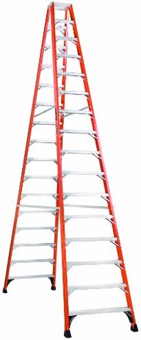 Louisville Ladder 14-Foot Fiberglass Twin Front Step Ladder, 375-Pound Load Capacity, Type IAA, FM1414HD