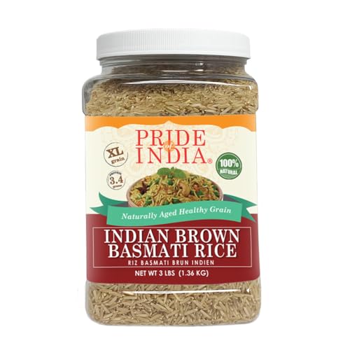 Pride Of India - Extra Long Indian Basmati Rice - Naturally Aged Aromatic Grain, 1.5 Pound Jar