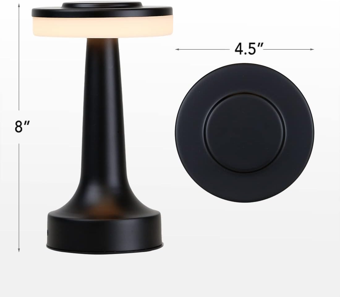 O’Bright Portable LED Table Lamp with Touch Sensor, 3-Levels Brightness, Rechargeable Battery Up to 48 Hours Usage, Night Light for Kids Nursery