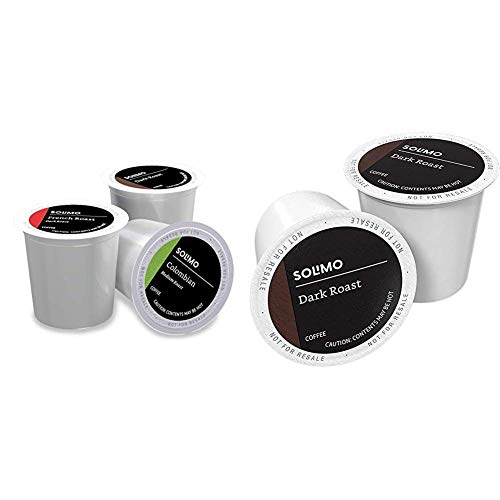 Amazon Brand Solimo Coffee Pods Variety Pack (100 Count) | Dark Roast (100 Count)