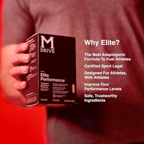 Mdrive Elite Testosterone Booster & Performance Support for Men, 90ct | Supports Immune Health, Energy, VO2Max, Recovery, Stress Relief, Lean Muscle, KSM-66 Ashwagandha, DIM, Fenugreek