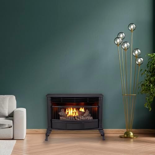 ProCom Ventless Dual Fuel Gas Stove - 25,000 BTU, Remote Control, Black Finish - Model# QNSD250RT