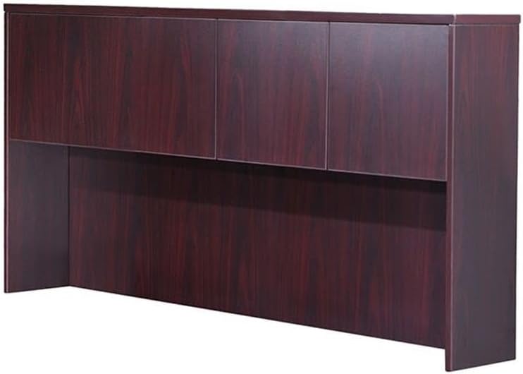 Boss Office Products Holland Executive U-Shape Desk with Lateral File Storage and Hutch, 66", Mocha