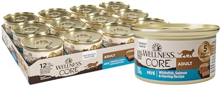 Wellness CORE Pate Adult Canned Wet Cat Food, Natural, Protein Rich, Grain Free, Turkey and Duck Recipe, 3 oz, Pack of 12 Cans