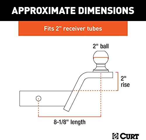 Curt 45155 2" Fusion Ball Mount with 2" Welded Ball