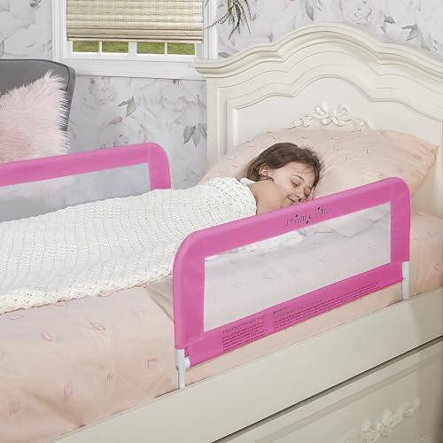 Dream On Me Lightweight Mesh Security Adjustable Bed Rail Double Pack with Breathable Mesh Fabric in White, 2 Count (Pack of 1)