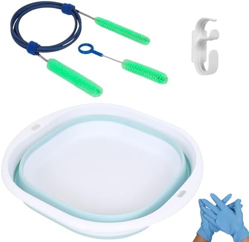 CPAP Cleaner Kit - Dedicated Basin & Flexible Tube Brush | CPAP cleaning kit: dedicated basin, long brush, drying hook