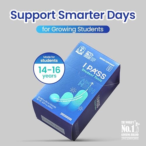 JungKwanJang i-Pass Junior Dietary Supplement- Korean Red Panax Ginseng Extract - Support Immune System, Memory Improvement and Concentration