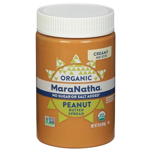 MaraNatha Organic Creamy Peanut Butter Spread, No Stir, 16 Ounce Jar