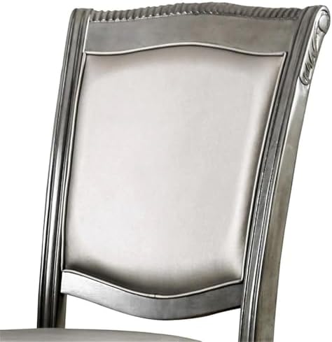 BOWERY HILL 19" Transitional Wood/Faux Leather Side Chair in Cherry (Set of 2)