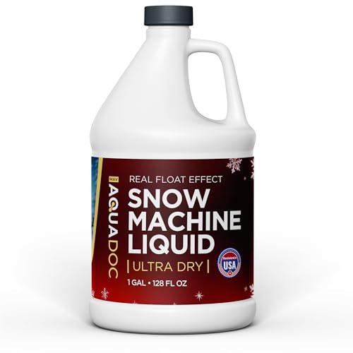 AquaDoc Snow Machine Fluid - Ultra Dry Snowmaker Liquid, 128 oz | Concentrated Formula Creates Fluffy Realistic Flakes Indoors And Outdoors