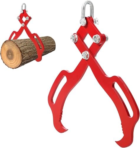 Garvee 28 in Log Lifting Tongs, Log Grabber, Skidding Log Lifting Tongs Timber, Heavy Dut Solid Steel Swivel Dragging Steel Tongs Log Lifting Lumber Skidding Tongs Logging Grabber(4 Claw)