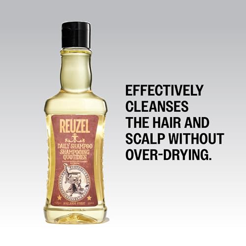 Reuzel Daily Shampoo, Cleanses Hair and Scalp, 33.81 oz | Gentle Cleansing and Scalp Balancing. T4 Tonic Blend with Witch Hazel, Nettle, Rosemary and Horsetail. Vegan.