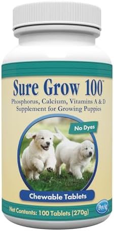 PetAg Sure Grow 100 - Promotes Optimal Bone Development in Puppies Eight Weeks and Older - with Calcium, Phosphorus