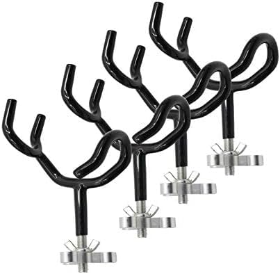 4PCS Sure Grip Steel 20 Degree Angle Rod Holder with Mounting Base Fishing Rod Holder for Boat, Ship, Yacht and More for Fishing Lovers
