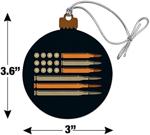 American Flag Bullets Guns USA Second 2nd Amendment Wood Christmas Tree