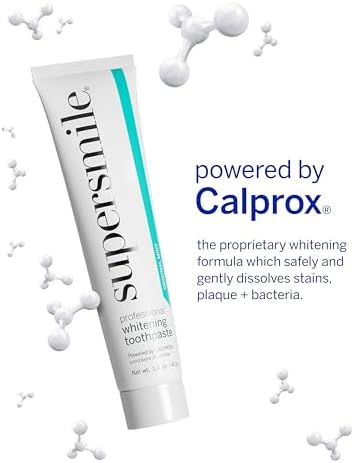 Supersmile Original Mint Whitening Toothpaste, 1.4 Oz, TSA Travel | Calprox® + Fluoride Travel Toothpaste, Whitens 3 Shades After 1 Day, Signature Wild Mint Flavor, Veneer Safe, RDA 65