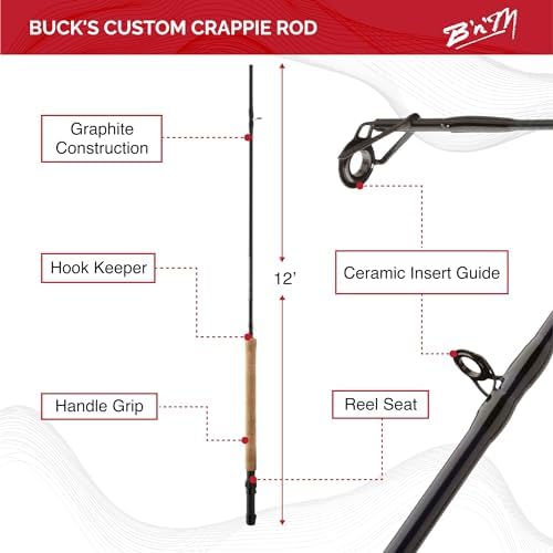 B&M Buck's Custom Crappie Rod 12' 2pc Spinning Rod