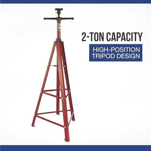 Strongway 2-Ton Tripod Under-Hoist Stand, 48.75in.-80.5in. Range | Stable vehicle service, Controlled lifting and positioning, Professional garage use