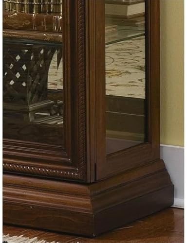 Pulaski Furniture Poplar Wood Sliding-Door Curio in a Rich Brown Finish