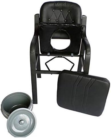 Dyale Deluxe Comfort Commode with Padded Seat Heavy Duty Bedside Commode Chair,Elderly Bathroom Safety Frame Toilet Seat