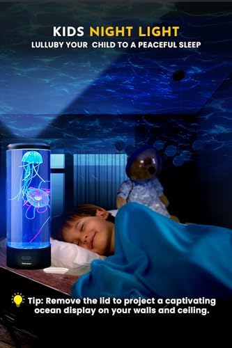Brewish Jellyfish Lamp, 16 Color Options, 4 Mode Lifelike Jellyfish Aquarium, Electric Jellyfish LED Night Light, Fake Aquarium, Home Decor