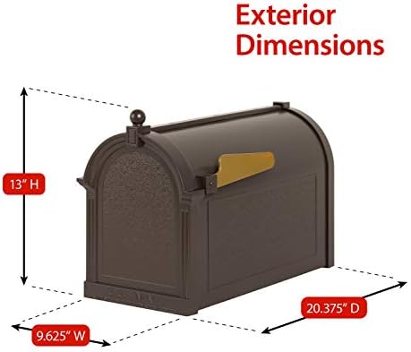 Whitehall Products Deluxe Mailbox Package, Aluminum, French Bronze - Includes Side plaques (Order Form Will be with delivery)