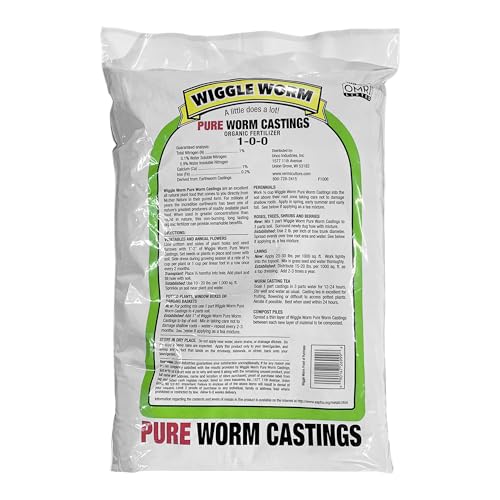 Wiggle Worm 100% Pure Organic Worm Casting Fertilizer, 30lb | Mineral-Dense Formula Improves Soil Fertility, Aeration & Healthy Root Growth for Houseplants & Vegetables