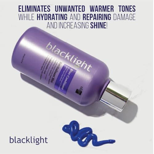 Oligo Professionnel - Blacklight Blue Conditioner for blondes - Vegan - Eliminate Brassy tones - Refresh faded highlights - Argan oil - Hydrating Formula - 8.5oz