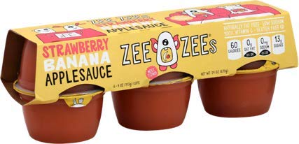 Zee Zees Mango Peach Applesauce Cups, Unsweetened, All Natural, No Sugar Added, 4 oz Cups, 24 pack