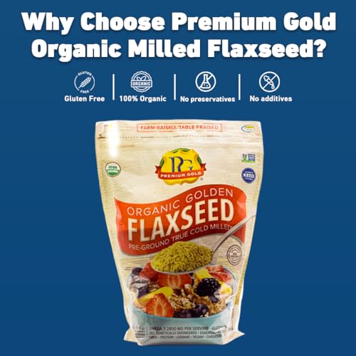 Premium Gold Flax Products Organic Ground Flax Seed, 4 lbs.