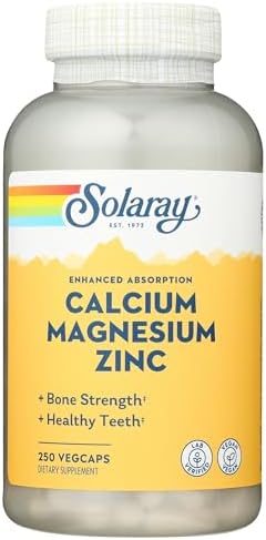Solaray Calcium, Magnesium, Zinc Capsules, 250 Count