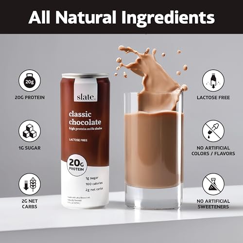 Slate Milk - High Protein Milk Shake - Classic Chocolate, 11 Fl Oz