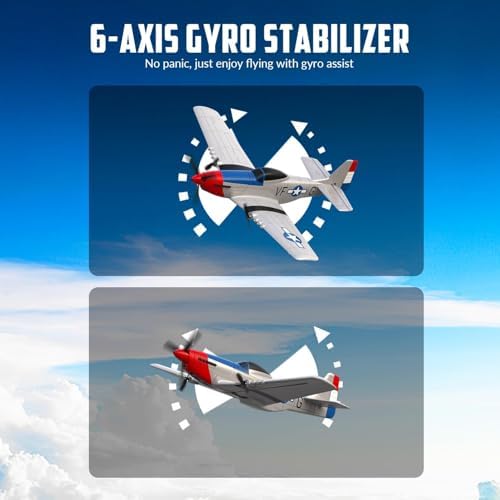 volantexrc RC Plane, 3 Channel Remote Control Plane for Beginners & Adults | Spitfire Fighter RTF, 6-Axis Gyro, 2.4GHz Radio Controlled Aircraft, Easy to Fly