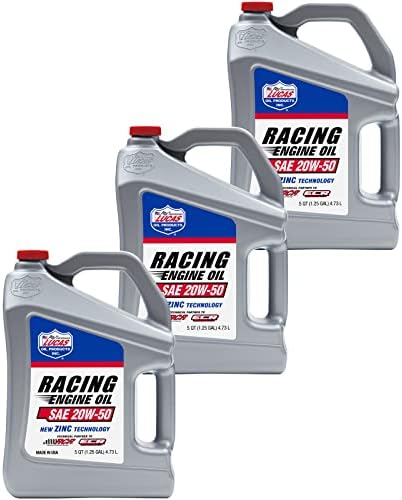 Lucas Oil SAE 20W-50 Racing Engine Oil, 5 Quart (Pack of 1)