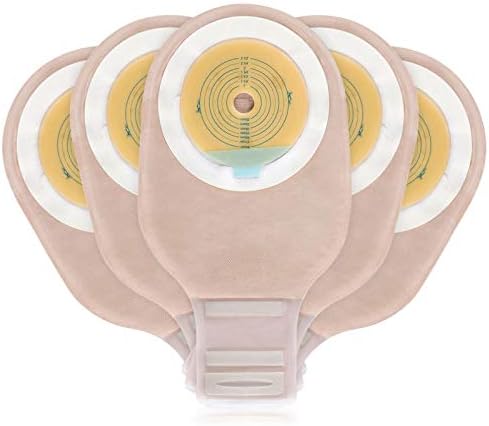OUCHAN 20 PCS Colostomy Bags with Velcro Closure, One Piece Ostomy Bag | Ostomy Supplies, for Drainable Ileostomy Bags Stoma Care